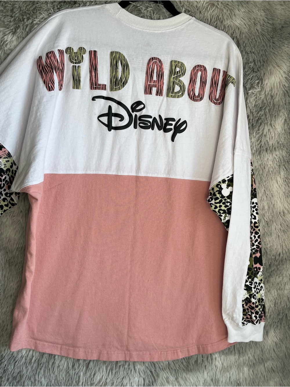 Disney 'Wild About Disney' Colorblock Long Sleeve Top - Pink & White